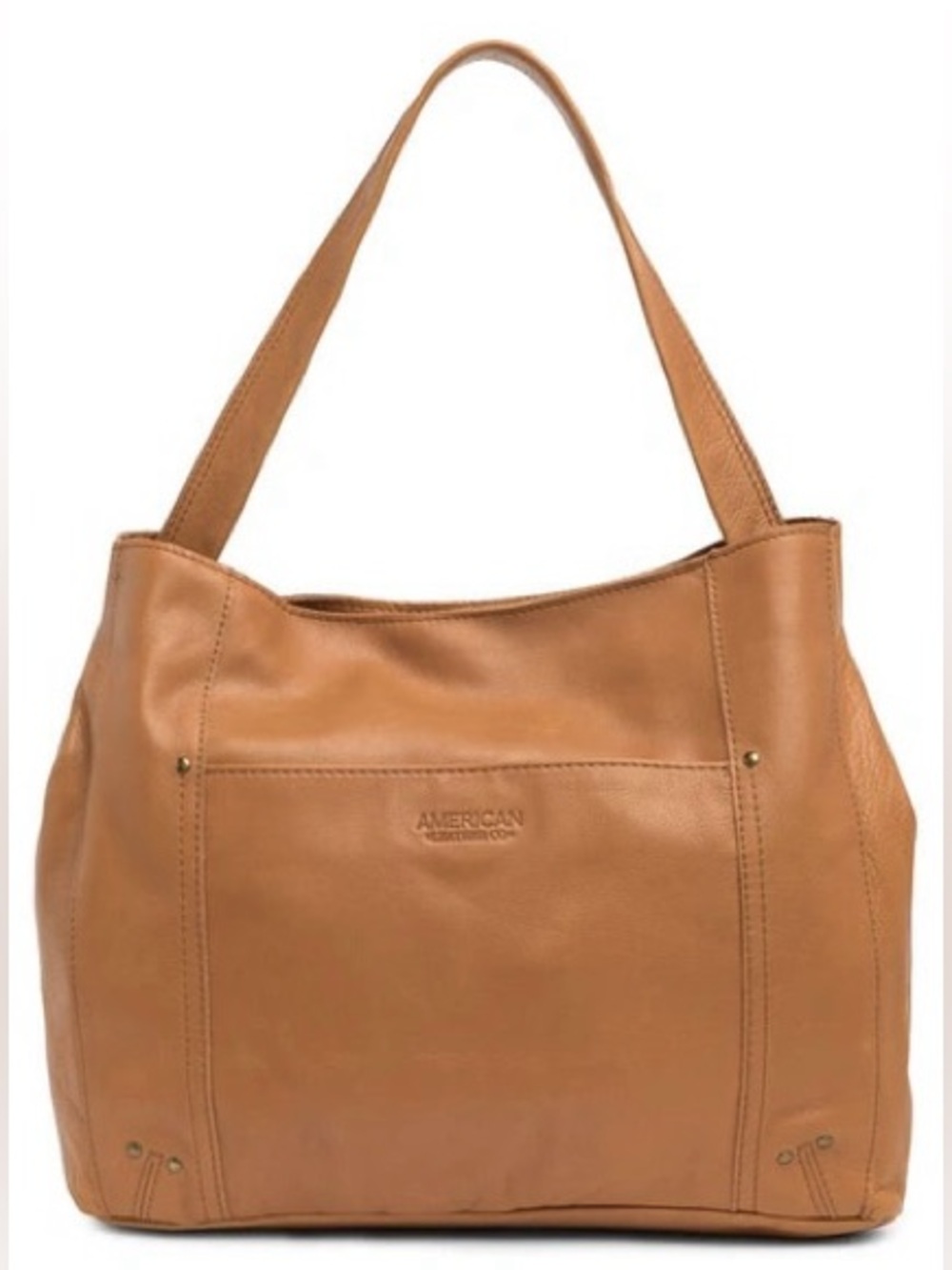 American Leather Co Philadelphia Slouchy Hobo Bag Cafe Latte Cognac Tan Soft